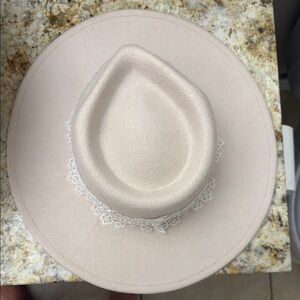 Elegant Cream Lace-Trimmed Women's Hat